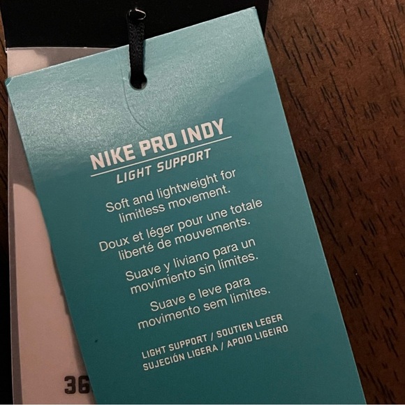 NWT Nike Pro Indy XL Light Support Women's Black Sports Bra NEW - Picture 3 of 7